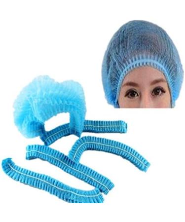 100 Pcs-21 Bouffant Disposable Hair Net Caps Bundle with Gloves - Blue (21 Inch) | For Microblading, Tanning, Food Service, Sleeping - Buy Online on GoSupps.com