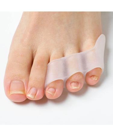 Sumifun gel toe spreader 10x silicone small toe protection for overlapping toes crooked toes toe correction for small toes pressure and pain for Bunion Clear