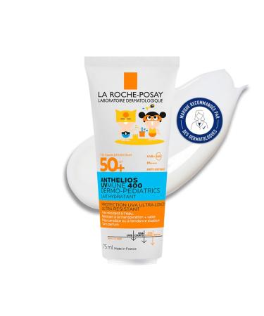La Roche-Posay, Anthelios, Moisturizing Sun Cream for Children, SPF50+, Very High UVA and UVB Protection, Suitable for Sensitive Skin and Eyes, Water Resistant, Fragrance Free, 75 ml