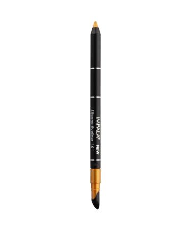 IMPALA | Waterproof Eyeliner with Silicone Gold Color No. 10 | Defined Line or Smudged Effect | Easy-to-Apply Creamy Texture | Intense Long-Lasting and Water-Resistant Color 10 Gold