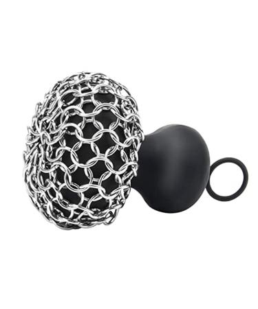 Taozers Cast Iron Chainmail Scrubber Cast Iron Skillet Cleaner for Fry Pan Cleaner Cast Iron Skillet Cleaner Chain Black