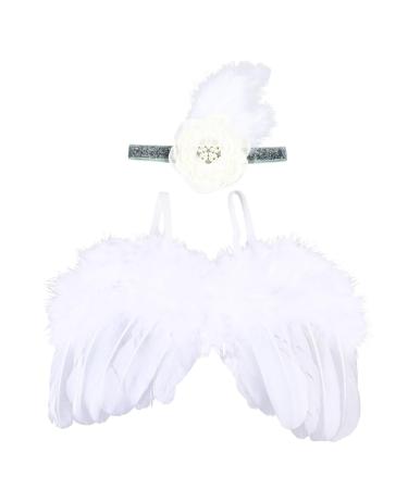 USHOBE 2pcs baby photo props baby girl hair accessories new born clothes baby photoshoot wings baby girl outfits Infant Clothing Baby Photography Props Princess Headband clothing set