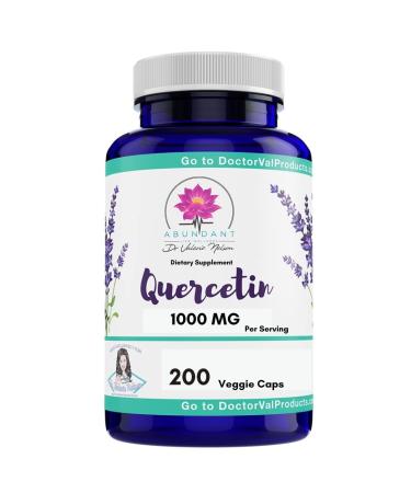 Quercetin 500 mg - 200 Capsules - Absolute Best Value on Amazon - 2 caps is 1,000 mg - Formulated for Dr. Valerie Nelson