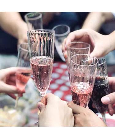 Tebery 18 Pack 6oz Clear Plastic Champagne Flute - Disposable Mimosa & Wine Glasses for Parties & Special Occasions - Buy Online on GoSupps.com