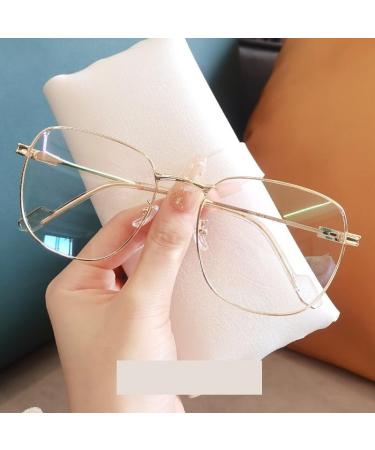 Fuqinqingoz anti-glare reading glasses fashionable computer readers anti-blue light flat lighting mirror presbyopia glasses for women (color: C4 size: +100) +100 C4