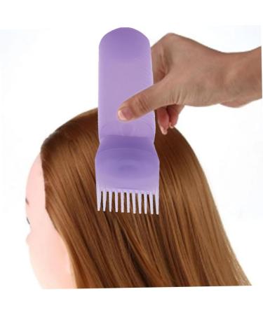 Hair Dye Bottle 160ML Shampoo Bottle Hair Comb Applicator Bottle Brush Bottle for Hair Dyeing Tool Purple Colouring Tools Accessories - Buy Online on GoSupps.com