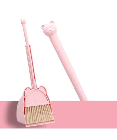 MAYEV Mini Broom with Dustpan for Kids,Little Housekeeping Helper Set (Pink)