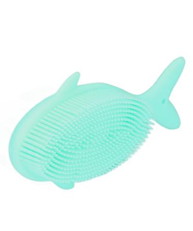 Baby Bath Brush  Silicone Baby Massage Brush Soft Shampoo Scrubber for Dry Skin Cradle Cap  Whale Shape(Green)