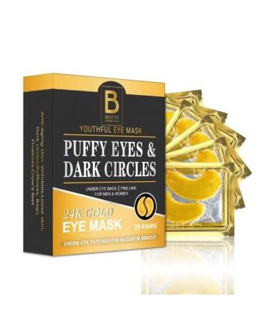 Beauty Studio & Co. Under Eye Mask Patches  24K Gold Eye Mask  Eye Pad Treatment for Dark Circles  Eye Bags  Puffiness  Wrinkles  Eye Care Beauty Products