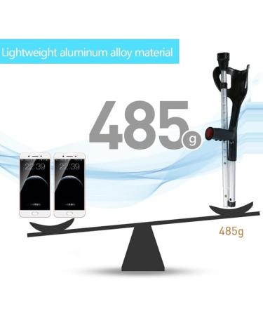 Folding Forearm Crutch Lightweight Adjustable Aluminum Walking Stick for Adults Ergonomic Rubber Handle 1 Unit - Buy Online on GoSupps.com