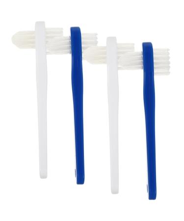 Ultechnovo 4 pieces double-headed toothbrush cleaning tool for false teeth prosthetic toothbrush in a t-shape prosthesis brush denture brushes brush adult cleaning brush