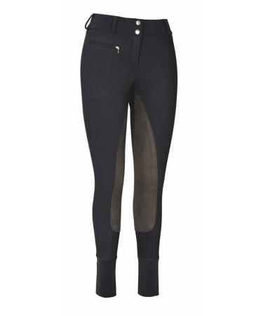 TuffRider Women's Ribb Low Rise Wide Waistband Full Seat Breech 28 Black