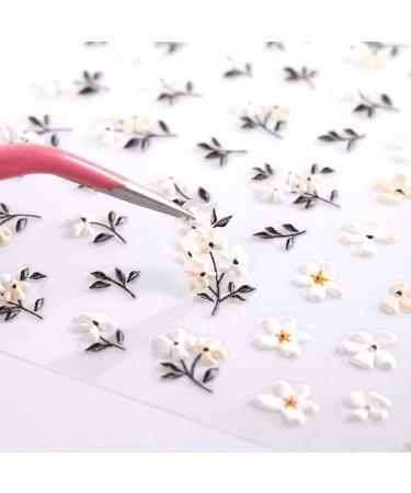Nail Ticker Self-Adhesive 5D Nail Art Stickers - 4 Sheets of Floral Designs for DIY Nail Decoration - Buy Online on GoSupps.com
