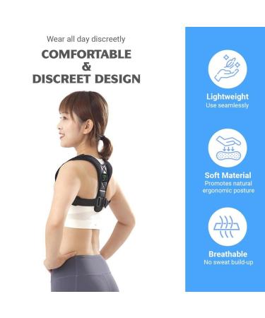Smasaa Trading Posture Corrector for Women and Men - Comfortable Upper Back Brace for Improved Posture - Adjustable Back Straightener in Black - Buy Online on GoSupps.com