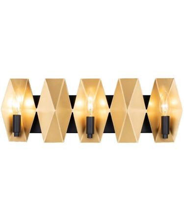 Malone 3-Lt ADA Bath Fixture - Stylish Matte Black & French Gold - International Shipping Available - Buy Online on GoSupps.com