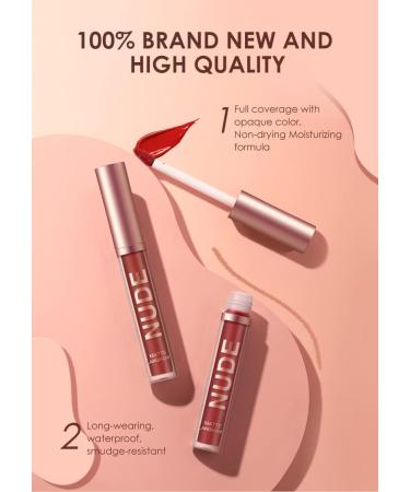 6Pcs Matte Liquid Lipstick Lip Liner Set - Long-Lasting Velvety Nude Shades, Waterproof, Non-Stick, Non-Fade Formula - Perfect Make Up Gift Set (Set D) - Buy Online on GoSupps.com