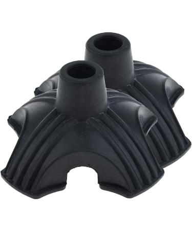 Pack of 2 Anti-Slip Quad Rubber Replacement Tip Base for Elderly Cane Walking Stick Crutches 7/8 Inches Present - Buy Online on GoSupps.com