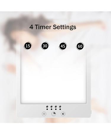 Light Therapy Lamp 10000 Lux UV-Free LED White Warm Light with Adjustable Brightness 4 Timer and 360 Rotatable Stand White - Buy Online on GoSupps.com