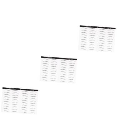 FOMIYES 6 Sheets Pairs Waterproof Stickers Realistic Waterproof Imitation Eyebrows Transfer Stickers Tool 3d