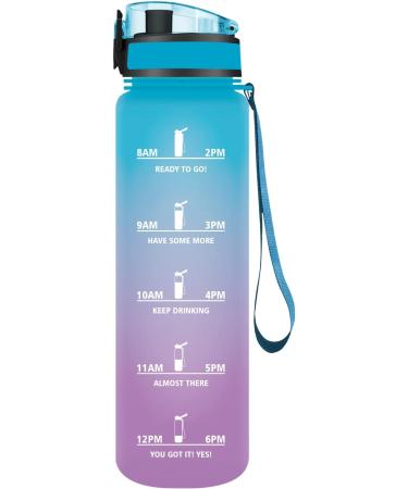 Vicaster BPA-Free Tritan Sports Water Bottle - 500ml/1L/1.5L Leak-Proof Perfect for Fitness Yoga Kids & Bicycling - Blue/Purple Gradient 36oz - Buy Online on GoSupps.com