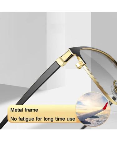 Lightweight Metal Frame Reading Glasses for Men | Anti Blue Light Rectangle Computer Visual Aid | Spring Hinges | 2.5X Magnification - Buy Online on GoSupps.com