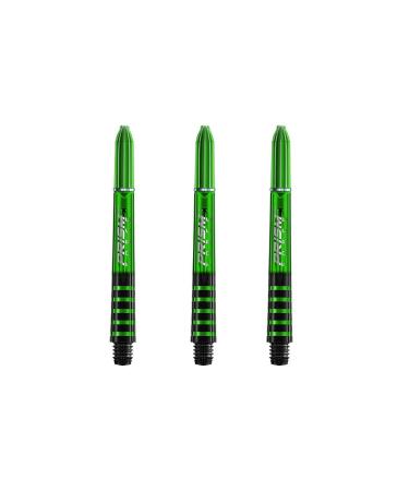 Winmau Prism Force Dart Shafts, Force Grip Zone Stems, Short 36mm, Green (3 Sets)
