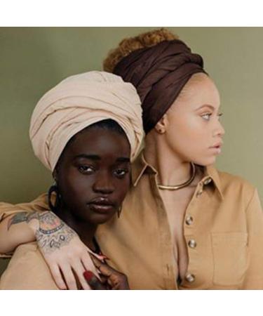 DRESHOW Hair Wrap for Black Women with Natural Hair Large Stretch Soft Edge Scarves for Braids Dreadlocks 1 Pc 39-brown 1 - Buy Online on GoSupps.com