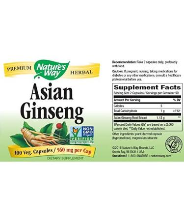 Nature's Way Asian Ginseng 1120 mg - 100 Vegan Capsules for Energy & Wellness - Buy Online on GoSupps.com