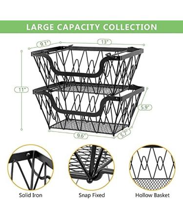 Fruit Basket Bowl 2 Tier Metal Fruit Basket Display Stand Vegetables Fruits Bread Counter Storage Organizer Kitchen Bathroom Decoration Fruit Bowls - Buy Online on GoSupps.com