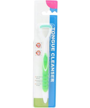 Premium Flexible Plastic Tongue Cleaner Brush for Oral Health - Long Handle & Safe Cleaning Tool (Green) - Buy Online on GoSupps.com