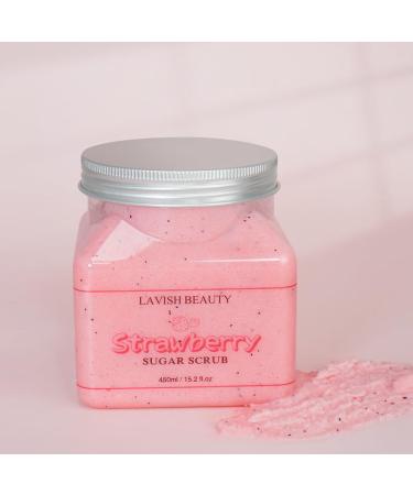 Strawberry Face & Body Scrub Exfoliating & Smoothing Sugar Scrub For Healthy Glow 450g