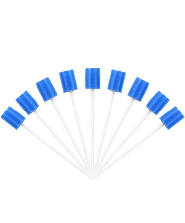 HEALIFTY 100pcs Mouth Sponges Tooth Swabs Disposable Sponge Stick Oral Care Sponge Tooth Cleaning Sponge Swab Oral Care (Blue)