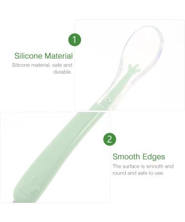 NUOBESTY Double Head Baby Silicone Food Spoon - Portable Mud Scraping Scraper for Babies - Green - Buy Online on GoSupps.com