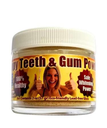 Gum Disease & Gum Recession Help - Organic Tooth Powder - Happy Teeth & Gum Powder - Gingivitis - Plaque - Bleeding - Sensitivity - Inflammation - Bad Breath - Peppermint - Whitening - Anti-cavity