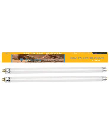2 Pack 8W-Watt T5 HO Reptile Light Desert UVA UVB 10.0 Fluorescent Tube - 12" Terrarium Hood Light Suitable for Desert Reptile Lizards Bearded Dragons & Promotes Natural Behavior UVB Bulb 8W - 12 Inch UVB 10.0
