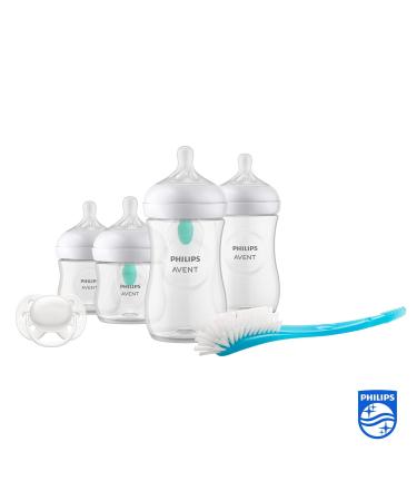 Philips Avent Baby Bottles with AirFree Valve Gift Set - 4 Bottles Pacifier & Brush for Newborns 0-12 Months (Model SCD657/11) - Buy Online on GoSupps.com