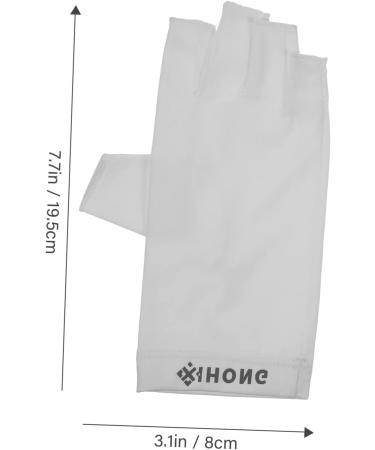 Healeved 2 Pairs Uv Gloves Nail Dryer Uv Glove Gel Manicure Gloves Fingerless Manicure Gloves Uv Shield Gloves Nail Gel Uv Nail Gloves Lamp Fabric Anti-uv White Women's - Buy Online on GoSupps.com