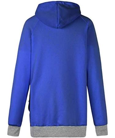 Men's Women's Long Sleeve Kangaroo Pocket Hoodie Sweatshirt - XXL Blue for Cats & Puppies - Buy Online on GoSupps.com