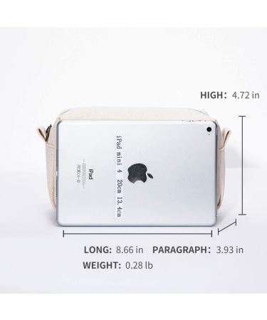 Yonben Small Canvas Makeup Bag - Portable Water-Resistant Toiletry Pouch for Women - Beige - Buy Online on GoSupps.com