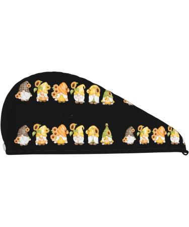 Hello Spring Sunflower Gnomes Microfiber Hair Towel | Super Absorbent Coral Velvet Wrap for Long Curly & Thick Hair - Quick Dry Solution for Women - Buy Online on GoSupps.com