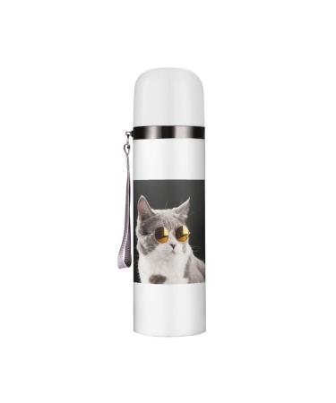 Fashion Glasses Cats Insulated Water Bottle 19 OZ Stainless Steel Travel Mug For Drink Sports Camping Hiking Outdoors