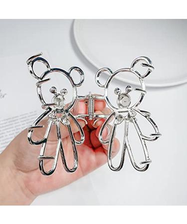 Non-Slip Metal Hair Clips for Women & Girls - Strong Hold Bear Design - 2 Pieces for Long & Thick Hair - Buy Online on GoSupps.com