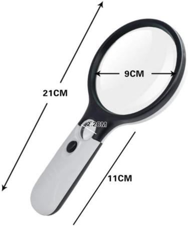 Glass Double Glass Lens Acrylic Lens 3 LED Lights Reading Magnification Identification Made in China - Buy Online on GoSupps.com