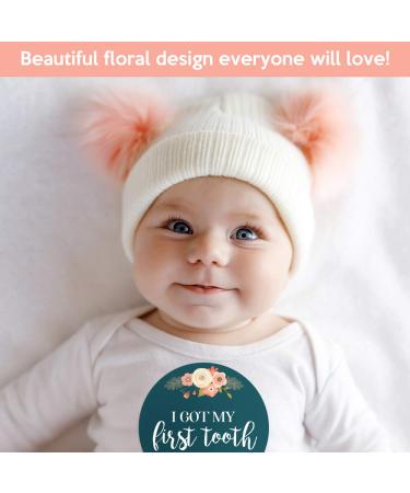 Floral Baby Monthly Milestone Stickers for Newborn Girl | Set of 24 Baby Girl Month Stickers - Buy Online on GoSupps.com