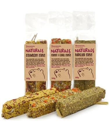 Rosewood Naturals Carrot & Fennel Sticks Rabbit Treats & Small Animal Treats 140g 120 g (Pack of 1) - Buy Online on GoSupps.com