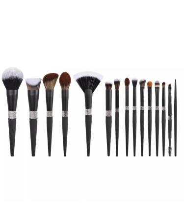 15 Cross-Border Brilliant Queen Series High end Matte Black Makeup Brushes 20cm D