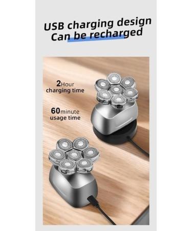 6-in-1 Electric Razor for Men - Bald Head Shaver Wet & Dry Waterproof Shaver with LED Display - Buy Online on GoSupps.com