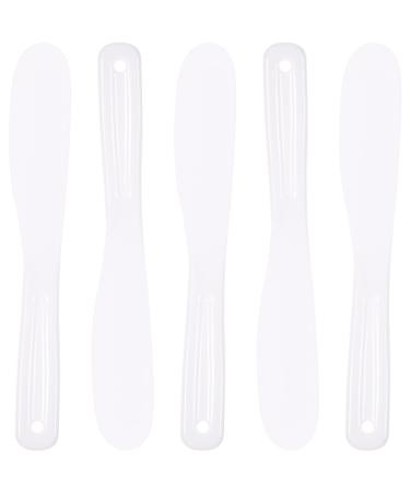 Healeved Lot de 5 Cuill res Cosm tiques Silicone Grand Format Spatules Visage M lange Masques Cr me pour Soins Peau Voyage Usage Professionnel Blanc