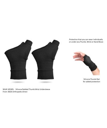Buy BSOS Orthopedic Padded Undersleeve for Thumb Splint - Soft Hand Sock with Silicone Pad | Medium/Large Black - Ideal for Comfort & Protection - Buy Online on GoSupps.com