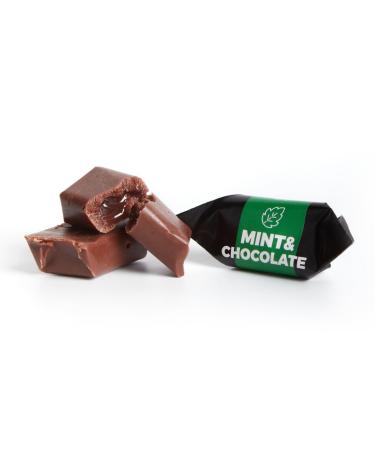 Traditional caramel bonbons - handmade & fresh fudge - taste: mint and chocolate - mr fudgestoo sweets made of caramel - cowbonbon - box 900 g